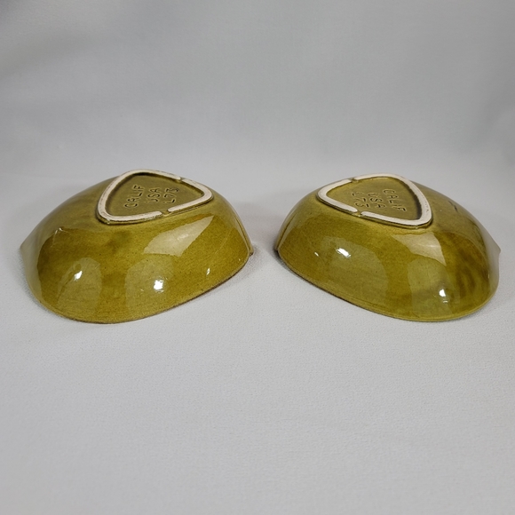(2) Vtg California Pottery USA L73 Leaf Dish Bowls - Picture 9 of 16